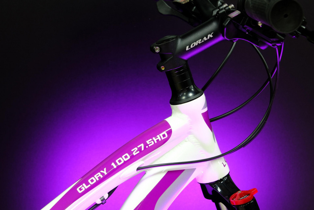 Lorak Glory 100 HD 27.5 Белый/Фиолетовый рама 19 (на рост 171-182)